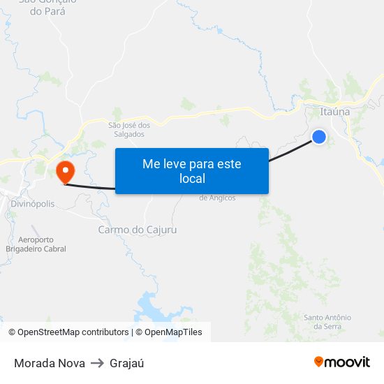 Morada Nova to Grajaú map