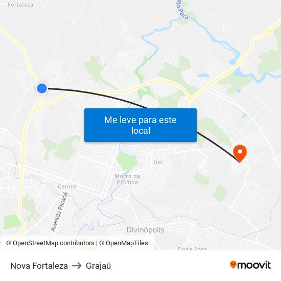 Nova Fortaleza to Grajaú map