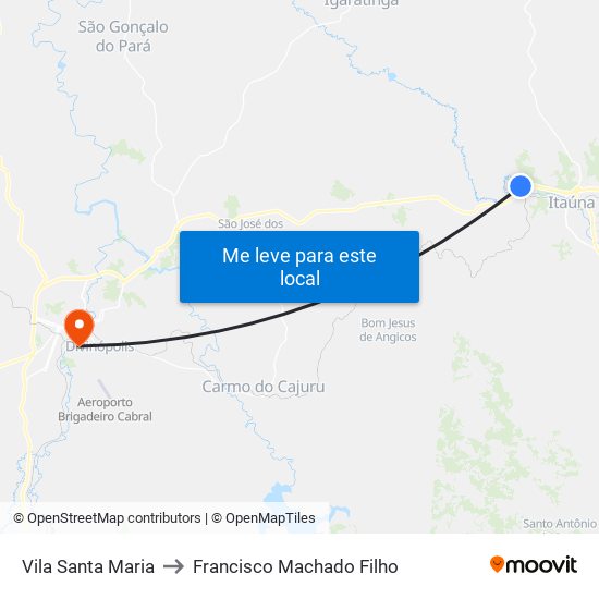 Vila Santa Maria to Francisco Machado Filho map