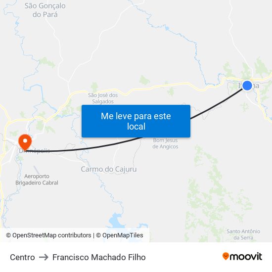 Centro to Francisco Machado Filho map