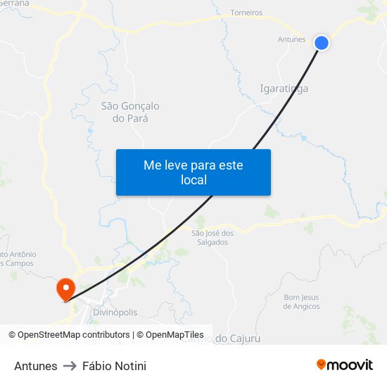 Antunes to Fábio Notini map