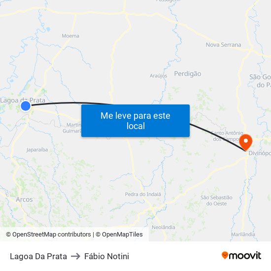 Lagoa Da Prata to Fábio Notini map