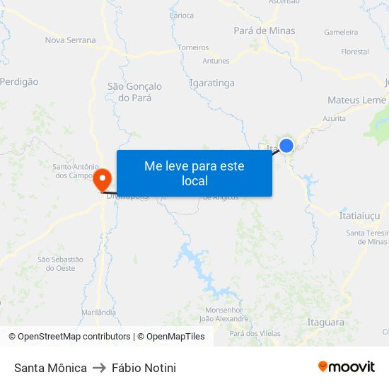 Santa Mônica to Fábio Notini map