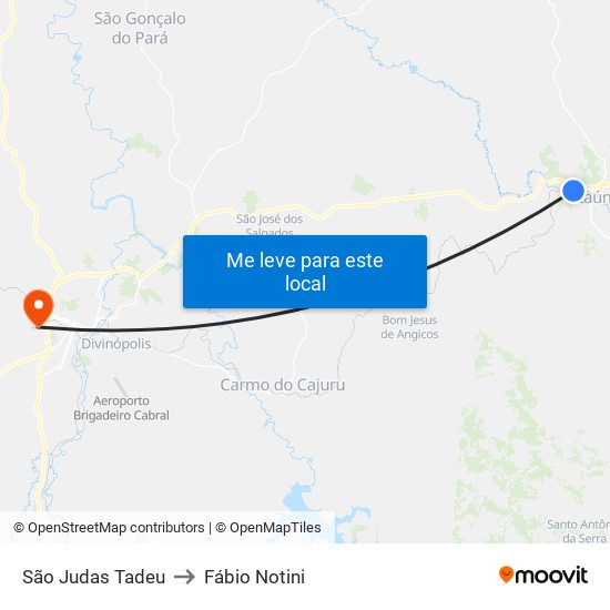 São Judas Tadeu to Fábio Notini map