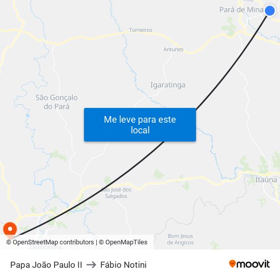 Papa João Paulo II to Fábio Notini map