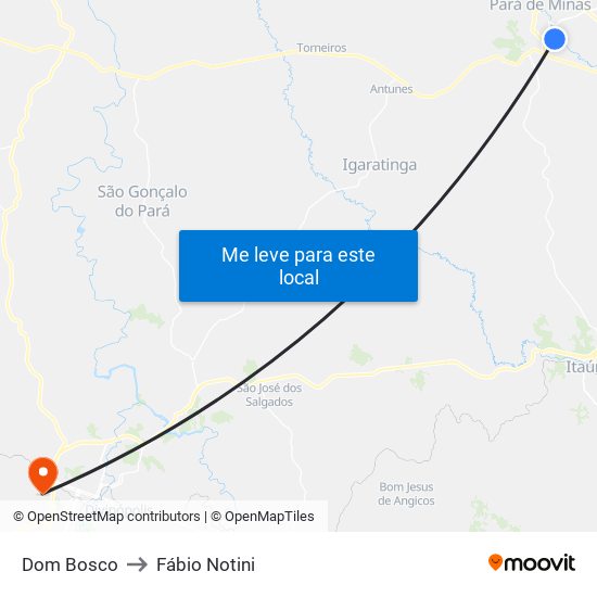 Dom Bosco to Fábio Notini map