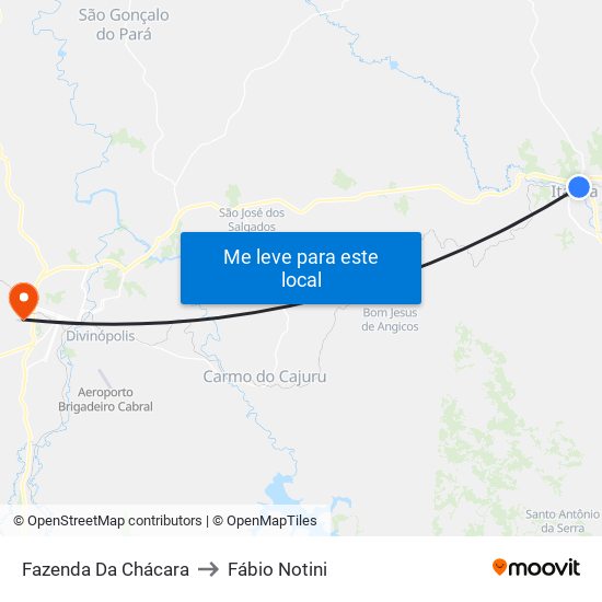 Fazenda Da Chácara to Fábio Notini map