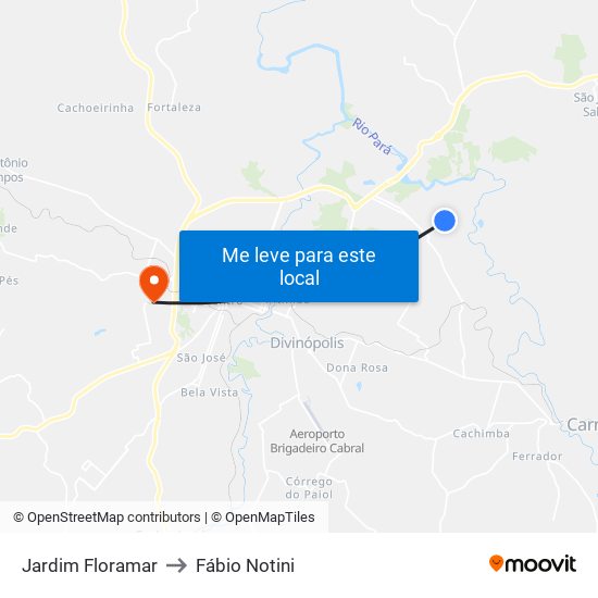 Jardim Floramar to Fábio Notini map