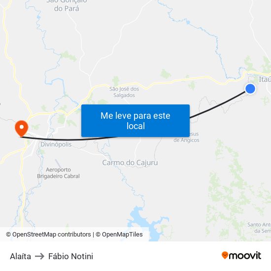 Alaíta to Fábio Notini map