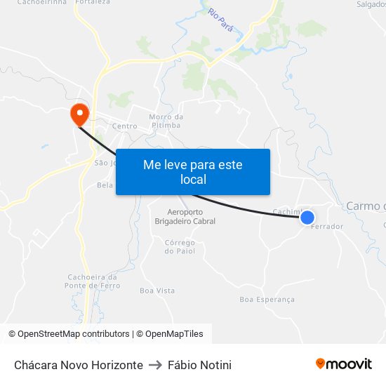 Chácara Novo Horizonte to Fábio Notini map
