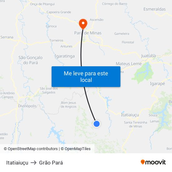 Itatiaiuçu to Grão Pará map