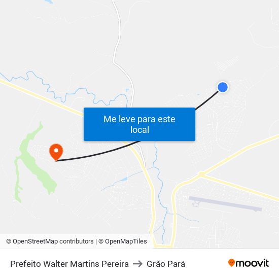 Prefeito Walter Martins Pereira to Grão Pará map