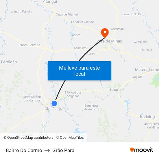 Bairro Do Carmo to Grão Pará map