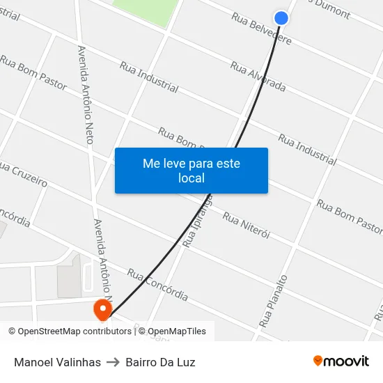 Manoel Valinhas to Bairro Da Luz map