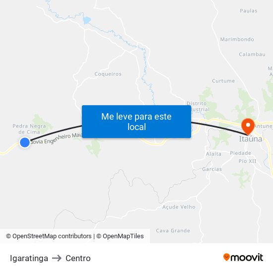 Igaratinga to Centro map