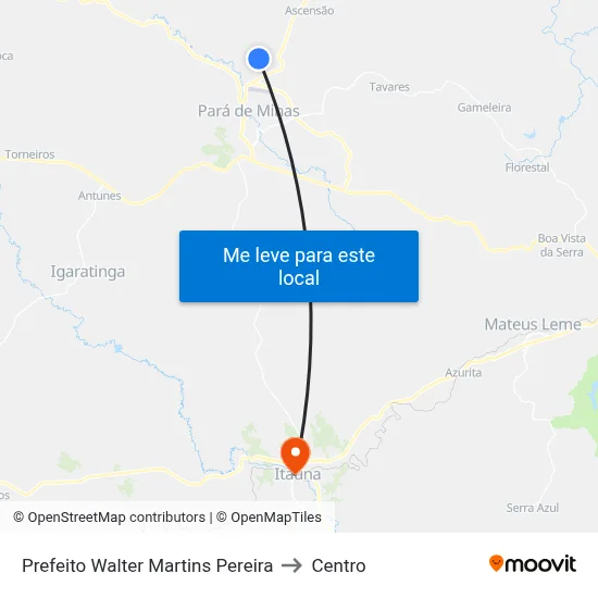 Prefeito Walter Martins Pereira to Centro map