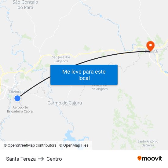 Santa Tereza to Centro map