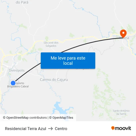 Residencial Terra Azul to Centro map