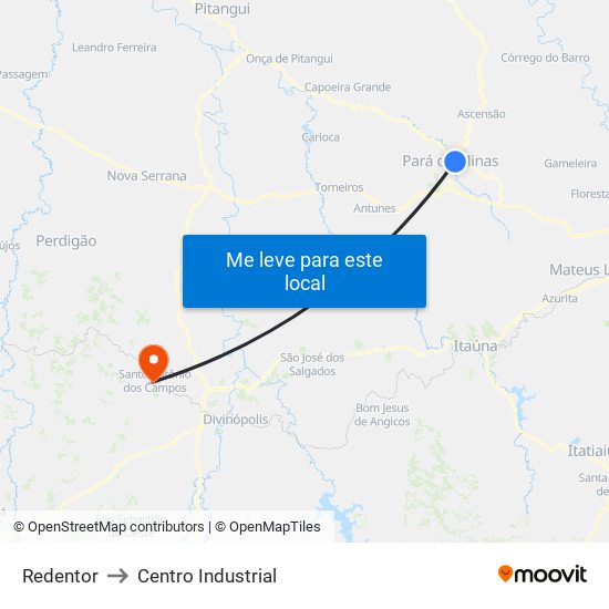Redentor to Centro Industrial map