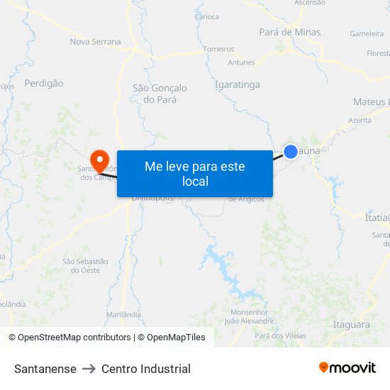 Santanense to Centro Industrial map