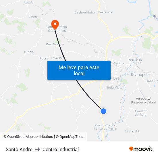 Santo André to Centro Industrial map