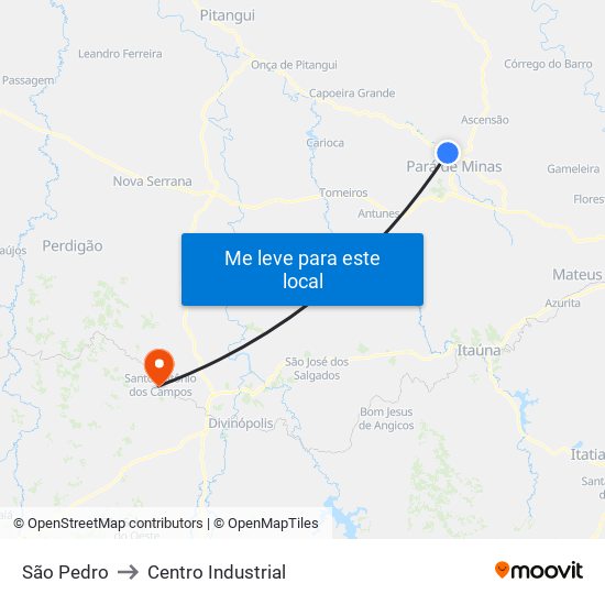 São Pedro to Centro Industrial map