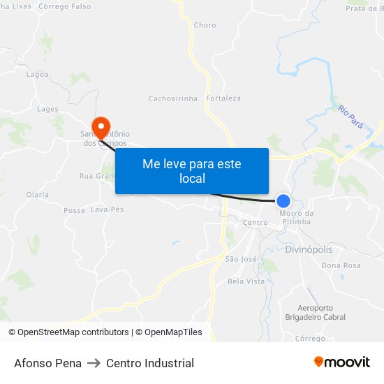 Afonso Pena to Centro Industrial map