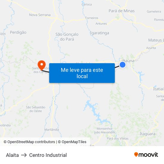Alaíta to Centro Industrial map