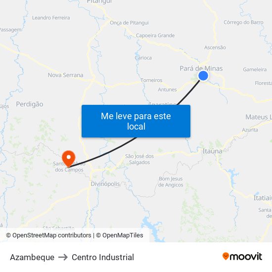 Azambeque to Centro Industrial map