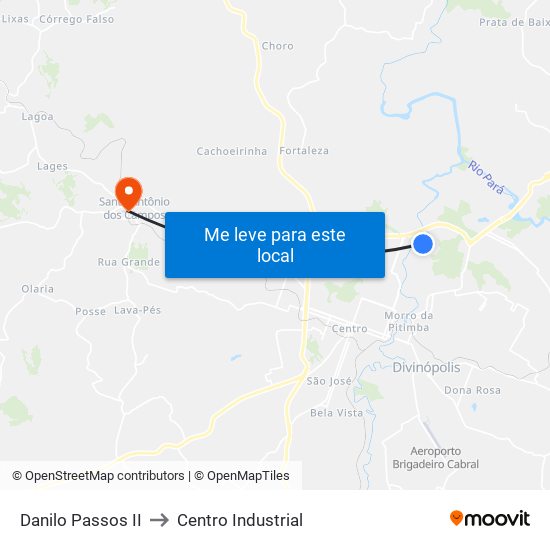 Danilo Passos II to Centro Industrial map