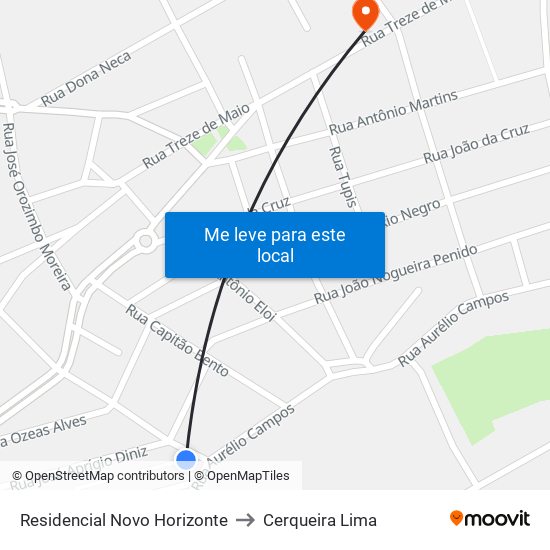 Residencial Novo Horizonte to Cerqueira Lima map