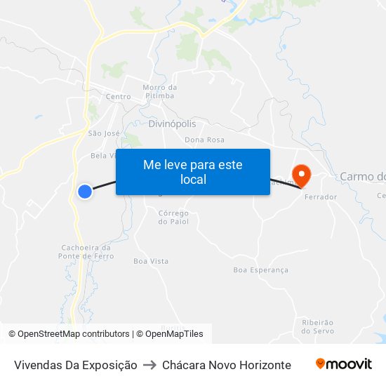 Vivendas Da Exposição to Chácara Novo Horizonte map