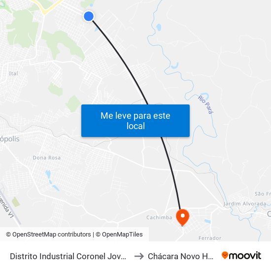 Distrito Industrial Coronel Jovelino Rabelo to Chácara Novo Horizonte map