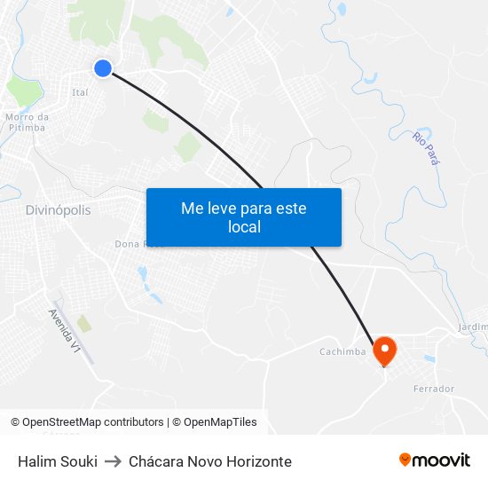 Halim Souki to Chácara Novo Horizonte map