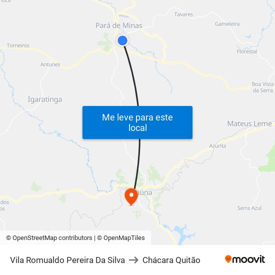 Vila Romualdo Pereira Da Silva to Chácara Quitão map