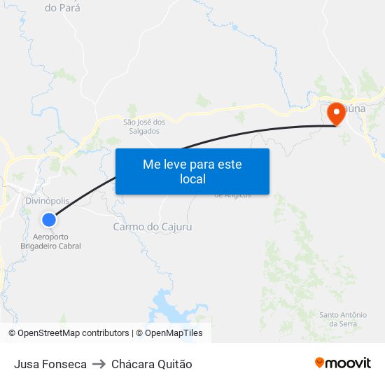 Jusa Fonseca to Chácara Quitão map