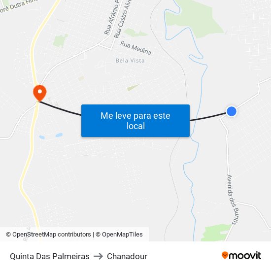 Quinta Das Palmeiras to Chanadour map