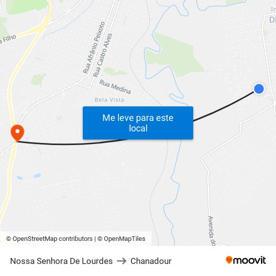 Nossa Senhora De Lourdes to Chanadour map