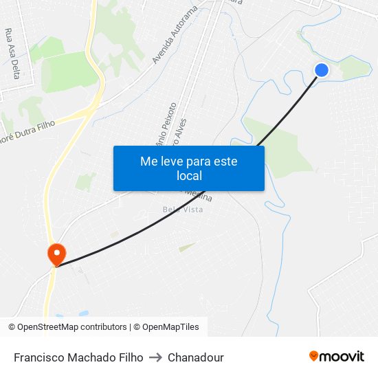 Francisco Machado Filho to Chanadour map