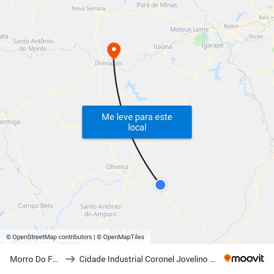 Morro Do Ferro to Cidade Industrial Coronel Jovelino Rabelo map