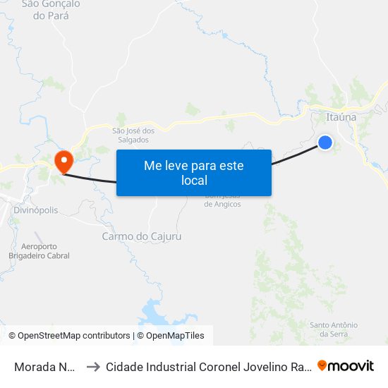 Morada Nova to Cidade Industrial Coronel Jovelino Rabelo map