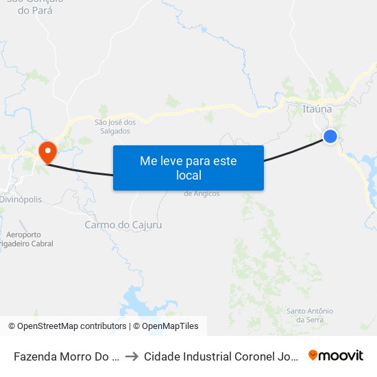Fazenda Morro Do Engenho to Cidade Industrial Coronel Jovelino Rabelo map