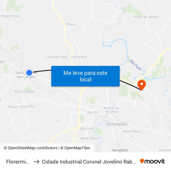 Florermida to Cidade Industrial Coronel Jovelino Rabelo map