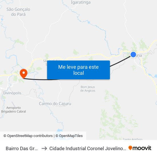 Bairro Das Graças to Cidade Industrial Coronel Jovelino Rabelo map