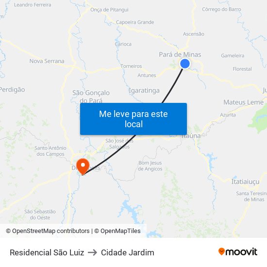 Residencial São Luiz to Cidade Jardim map