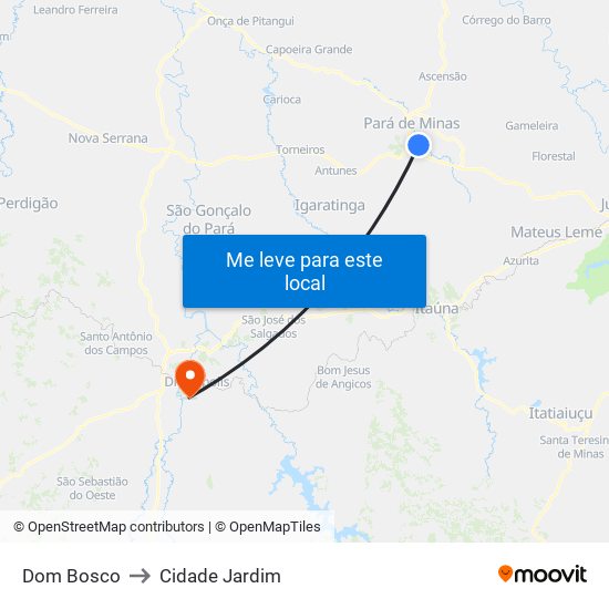 Dom Bosco to Cidade Jardim map