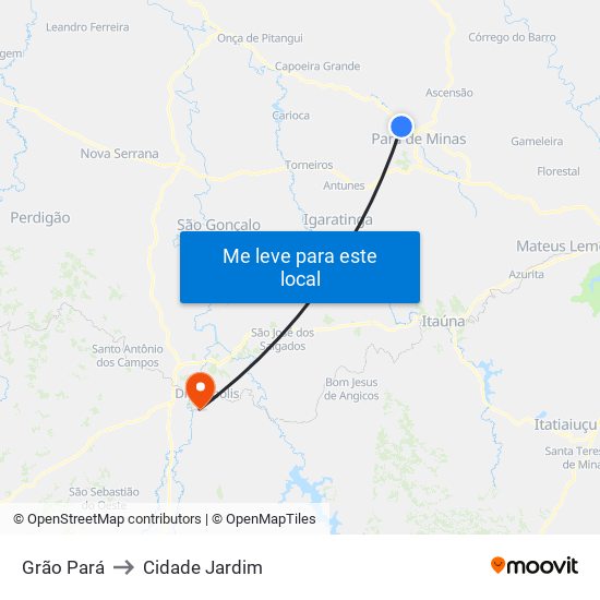 Grão Pará to Cidade Jardim map