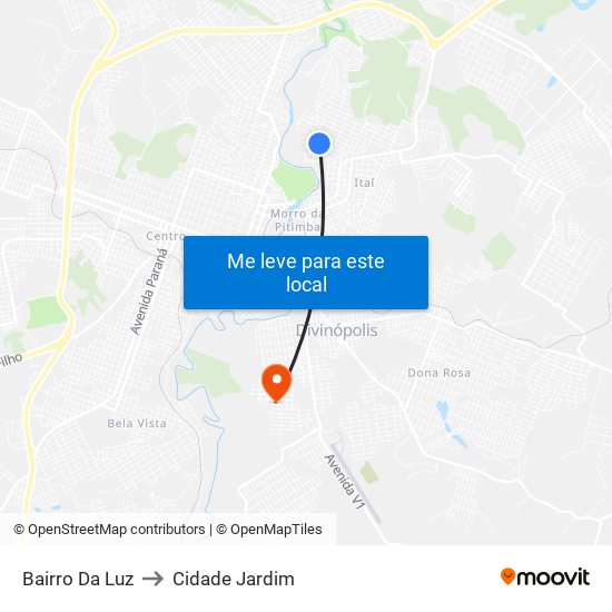 Bairro Da Luz to Cidade Jardim map