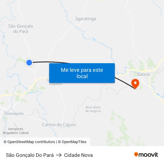 São Gonçalo Do Pará to Cidade Nova map