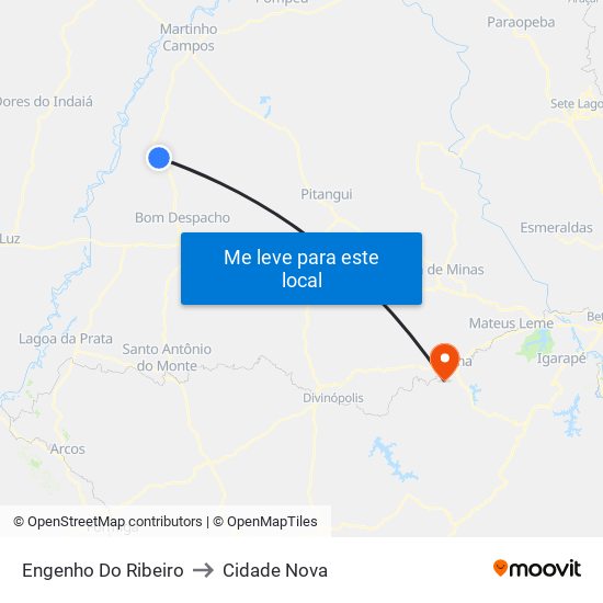 Engenho Do Ribeiro to Cidade Nova map